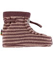 Joha Booties - 2-layer - Wool - Rose w. Stripes Joha Booties - 2-layer - Wool - Rose w. Stripes