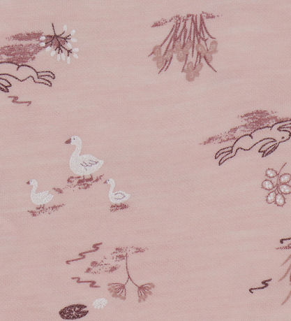 Joha Bodysuit l/s - Wool/Bamboo - Pink w. Print