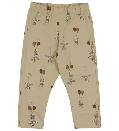 Joha Leggings - Wool - Beige w. Rabbits