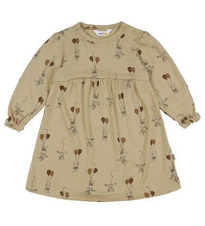 Joha Dress - Wool - Beige w. Rabbits