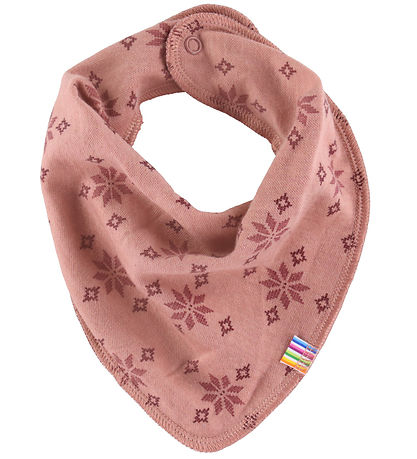 Joha Teething Bib - Wool/Cotton - Rose w. Snowflakes Joha Teething Bib - Wool/Cotton - Rose w. Snowflakes