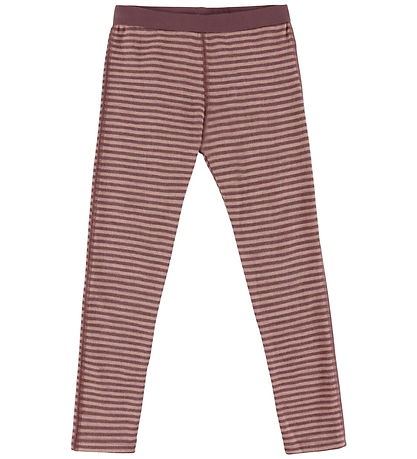 Joha Leggings - Wolle - Rose m. Streifen