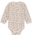 CeLaVi Romper l/s - Wol - Kastanjebruine m. Bloemen CeLaVi Romper l/s - Wol - Kastanjebruine m. Bloemen