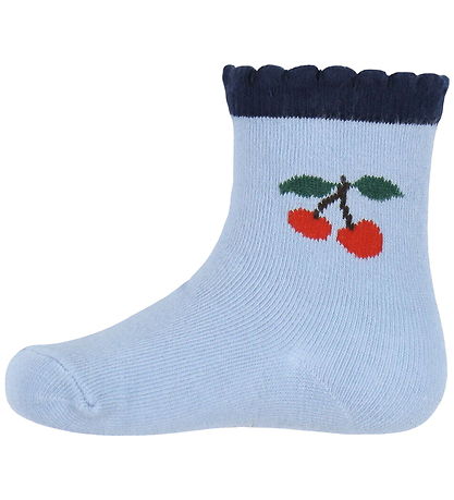 Konges Sløjd Socks - 2-Pack - Jaquard Frill - Blue Fog/Purple