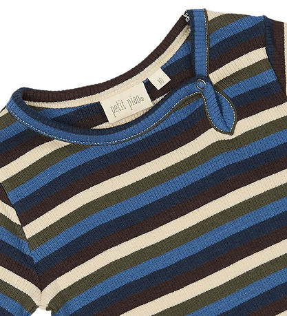 Petit Piao Bodysuit l/s - Rib - Modal - True Navy/Multistripe