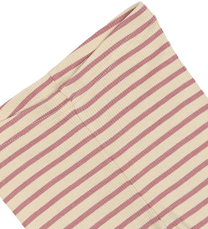 Petit Piao Leggings - Rib - Modal - Nostalgísk Rose/Off White