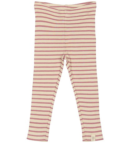 Petit Piao Leggings - Rib - Modal - Nostalgisch Rose/Off White Petit Piao Leggings - Rib - Modal - Nostalgisch Rose/Off White