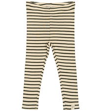 Petit Piao Leggingsit - Joustinneule - Modal - Green Leaf/Off Wh
