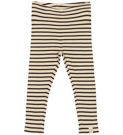 Petit Piao Leggings - Rib - Modal - Coffee Bean/Off White Petit Piao Leggings - Rib - Modal - Coffee Bean/Off White