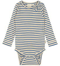 Petit Piao Bodysuit l/s - Rib - Modal - True Navy/Off White Petit Piao Bodysuit l/s - Rib - Modal - True Navy/Off White