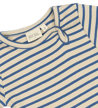 Petit Piao Bodysuit l/s - Rib - Modal - True Navy/Off White