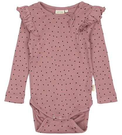 Petit Piao Bodysuit l/s - Rib - Modal - Nostalgic Rose/Coffee