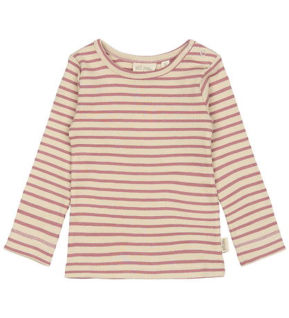 Blouse Petit Piao - Rib - Modal - Nostalgique Rose/Off White Blouse Petit Piao - Rib - Modal - Nostalgique Rose/Off White