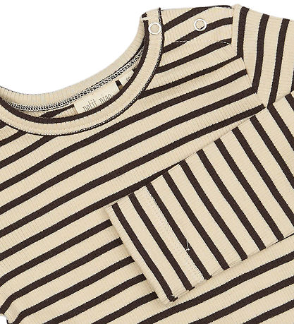 Petit Piao Blouse - Rib - Modal - Coffee Bean/Off White Petit Piao Blouse - Rib - Modal - Coffee Bean/Off White