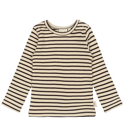 Petit Piao Blouse - Rib - Modal - Coffee Bean/Off White Petit Piao Blouse - Rib - Modal - Coffee Bean/Off White