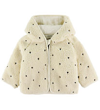 Lil' Atelier Fleece Jacket - Loose - NbnNalo - Turtledove/Hearts