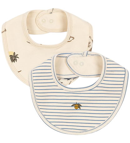 Konges Sløjd Drool bib - 2-Pack - Kubi/Stripe Blue Konges Sløjd Drool bib - 2-Pack - Kubi/Stripe Blue