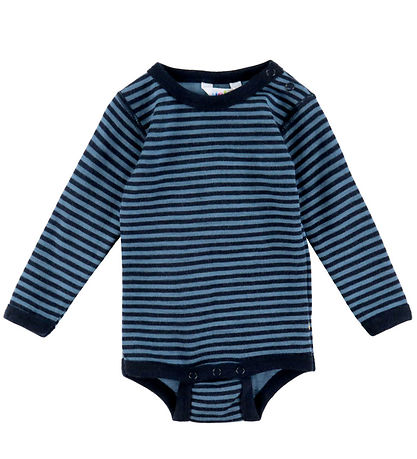 Joha Bodysuit l/s - Wool - Blue w. Stripes Joha Bodysuit l/s - Wool - Blue w. Stripes