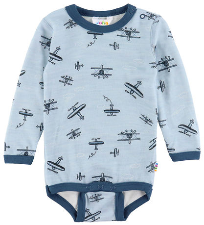 Body m/l Joha - Laine/Bambou - Bleu Clair av. Imprimé Body m/l Joha - Laine/Bambou - Bleu Clair av. Imprimé