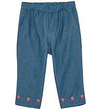 Flöss Trousers - Vilma - Denim - Mid Blue Strawberry Flöss Trousers - Vilma - Denim - Mid Blue Strawberry
