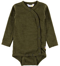 Joha Wrap Bodysuit l/s - Wool - Moss Green Joha Wrap Bodysuit l/s - Wool - Moss Green