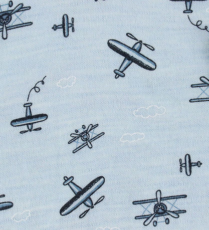 Joha Blouse - Wool/Bamboo - Light Blue w. Print Joha Blouse - Wool/Bamboo - Light Blue w. Print
