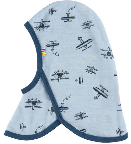 Cagoule Joha - 1-couche - Laine/Bambou - Bleu Clair av. Imprimé Cagoule Joha - 1-couche - Laine/Bambou - Bleu Clair av. Imprimé