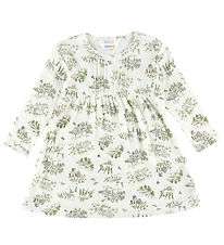 Joha Dress - Wool/Silk - Off White w. Trees Joha Dress - Wool/Silk - Off White w. Trees