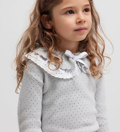 MarMar Blouse - Gebreid - Toro - Aluminium m. Pointelle