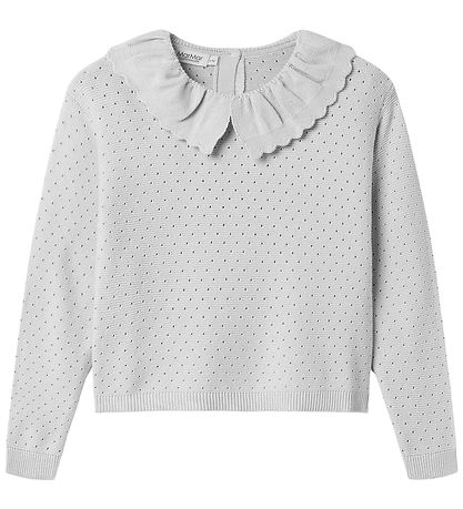 MarMar Blouse - Gebreid - Toro - Aluminium m. Pointelle
