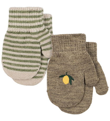Konges Sløjd Mittens - Wool/Acrylic - Filla - 2-Pack - Lemon/Str