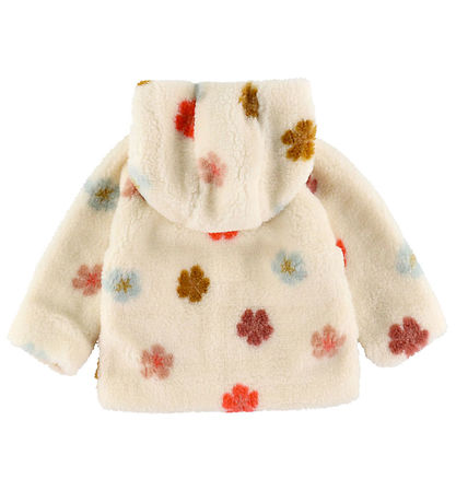 Minymo Fleece Jacket - Sandshell w. Flowers