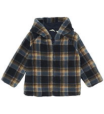 Minymo Fleece Jacket - Parisian Night w. Checs Minymo Fleece Jacket - Parisian Night w. Checs