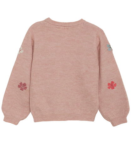 Minymo Blouse - Knitted - Misty Rose w. Flowers