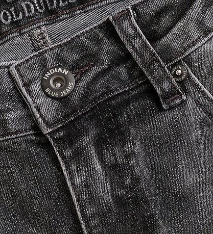 Jeans Indian Blue Jeans - Large Loose Coupe - Dark Grey Denim