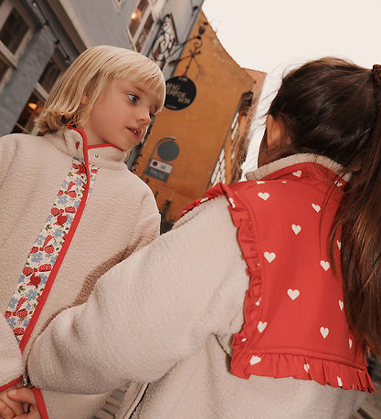 Flöss Fleece Jas - Ellen - Poppy Rood/Soft White