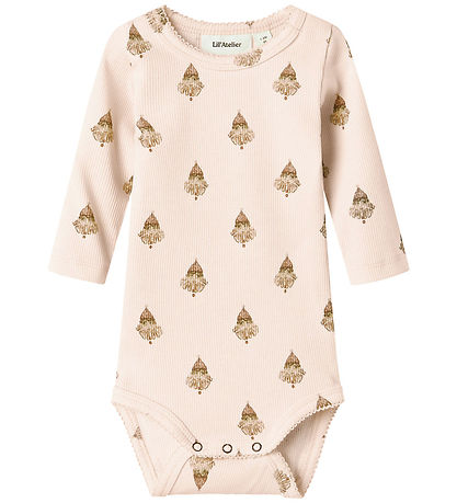 Lil' Atelier Bodysuit l/s - Rib - NbfLavo - Pastel Parchment w.  Lil' Atelier Bodysuit l/s - Rib - NbfLavo - Pastel Parchment w.
