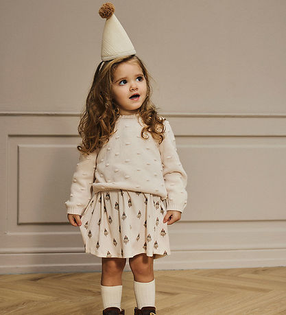 Lil' Atelier Kleid - Rib - NmfLavo - Pastel Pergament m. Clowns