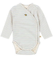 Konges Sløjd Wrap Bodysuit l/s - Basic - Stripe Blue Konges Sløjd Wrap Bodysuit l/s - Basic - Stripe Blue