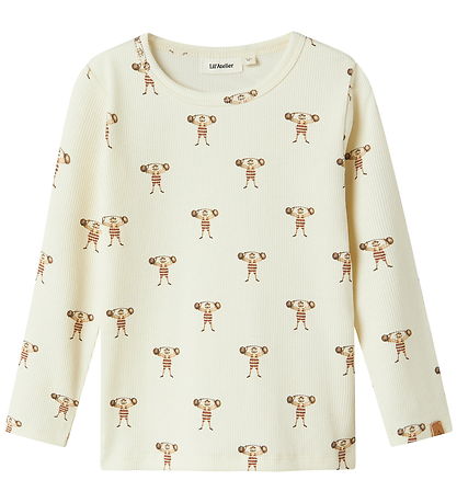 Lil' Atelier Blouse - Rib - NmmLavo - Turtledove/Strong Mon