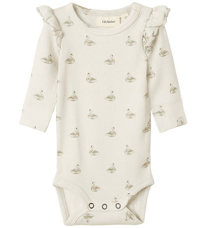 Lil' Atelier Romper l/s - Noos - Rib - NbfGavo - Pastel Perkamen