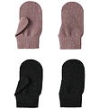 Name It Mittens - NmfMagic - 2-Pack - Black/Woodrose Name It Mittens - NmfMagic - 2-Pack - Black/Woodrose