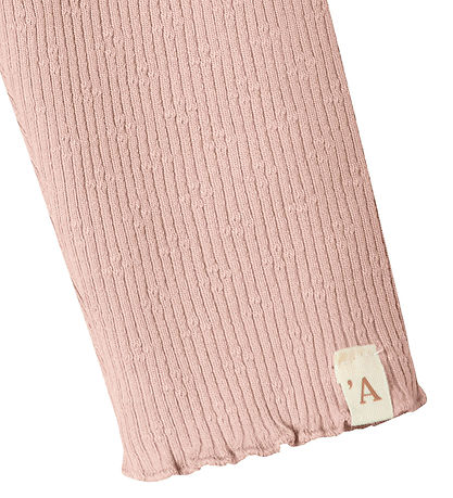 Lil' Atelier Leggings - Rib - NbfNora - Cameo Rose w. Pointelle Lil' Atelier Leggings - Rib - NbfNora - Cameo Rose w. Pointelle