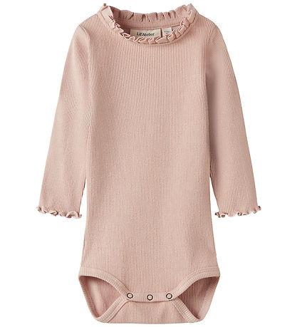 Lil' Atelier Bodysuit l/s - Rib - NbfNora - Cameo Rose w. Pointe