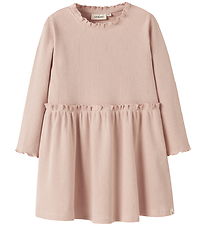 Lil' Atelier Dress - NmfNora - Rib - Cameo Rose w. Pointelle