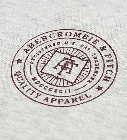 Abercrombie & Fitch Hettupeysa - Ljósgráir tónar M. Prentað
