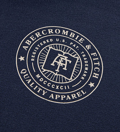 Abercrombie & Fitch Sweat à Capuche - Marine Blazer av. Imprimé Abercrombie & Fitch Sweat à Capuche - Marine Blazer av. Imprimé