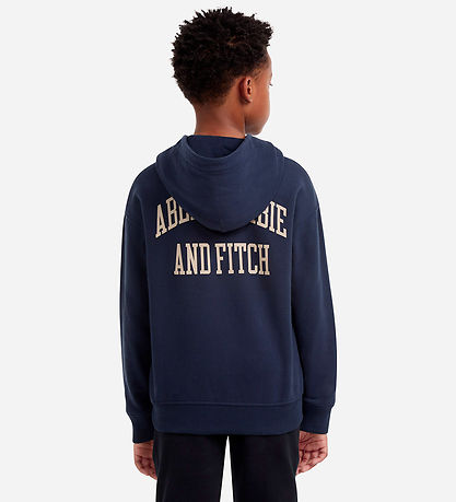 Abercrombie & Fitch Sweat à Capuche - Marine Blazer av. Imprimé Abercrombie & Fitch Sweat à Capuche - Marine Blazer av. Imprimé