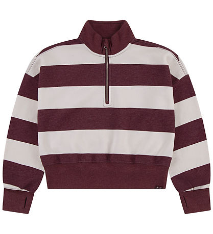 Abercrombie & Fitch Sweatshirt w. Zipper - Fig/Off White