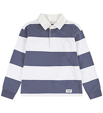 Abercrombie & Fitch pólóskyrta - Vintage Indigo/Hvít